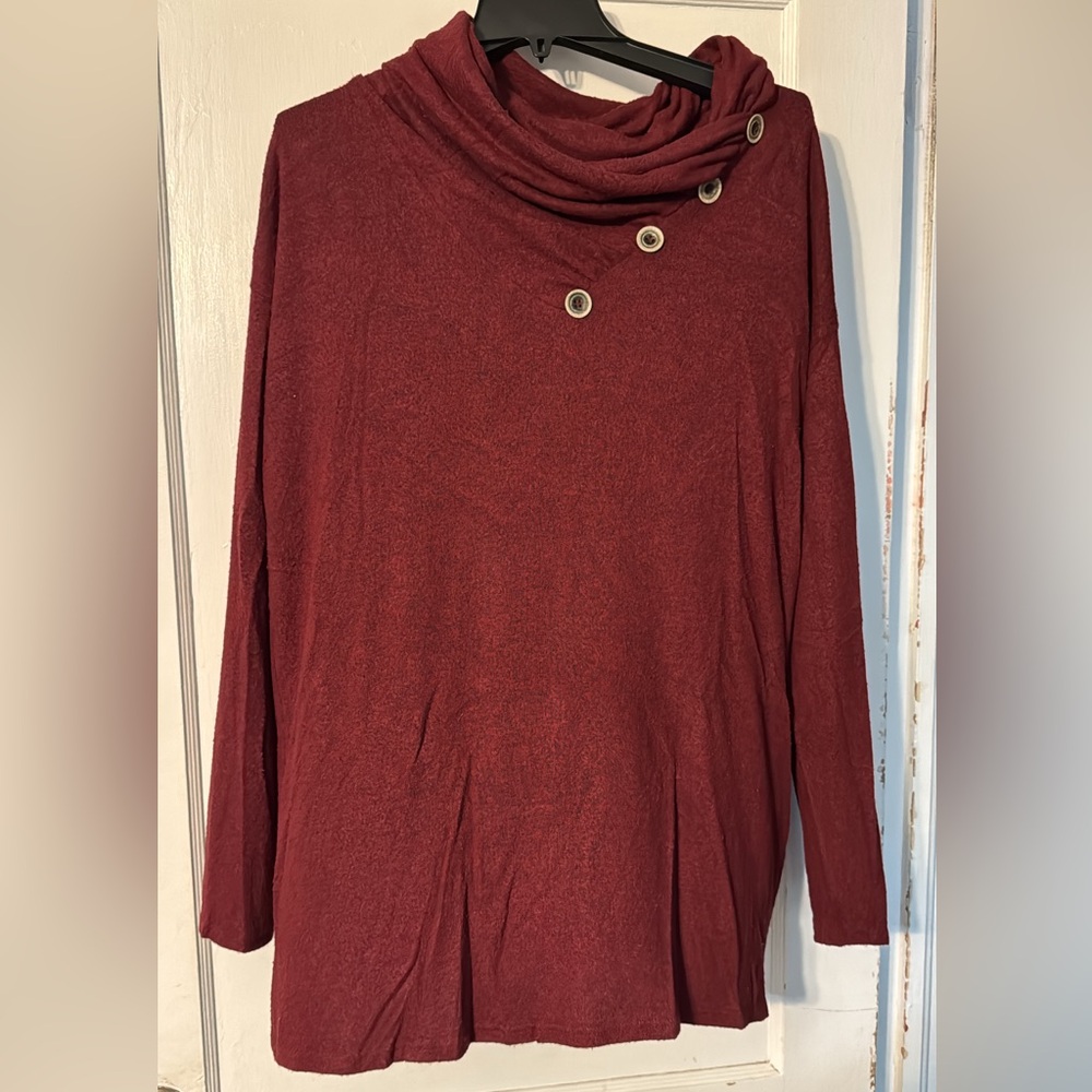 Vanilla Bay Burgundy Cowl Neck Sweater